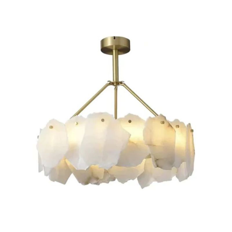 Nauns Alabaster Round Chandelier-Chandelier-Jecanoli