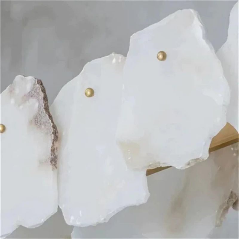 Nauns Alabaster Round Chandelier-Chandelier-Jecanoli