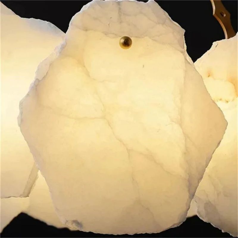 Nauns Alabaster Round Chandelier-Chandelier-Jecanoli