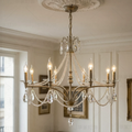 French Vintage Pearl Crystal Chandelier-Jecanoli