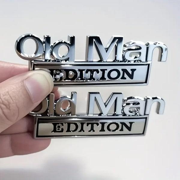 Old Man Edition Chrome Car Emblem Badge