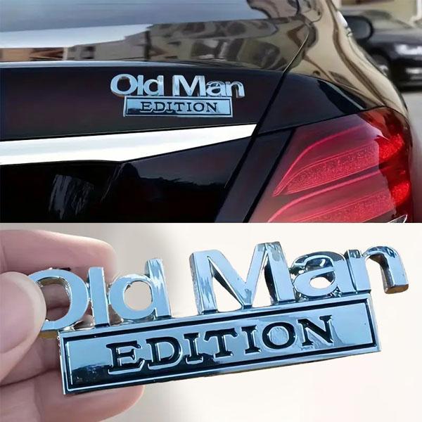 Old Man Edition Chrome Car Emblem Badge
