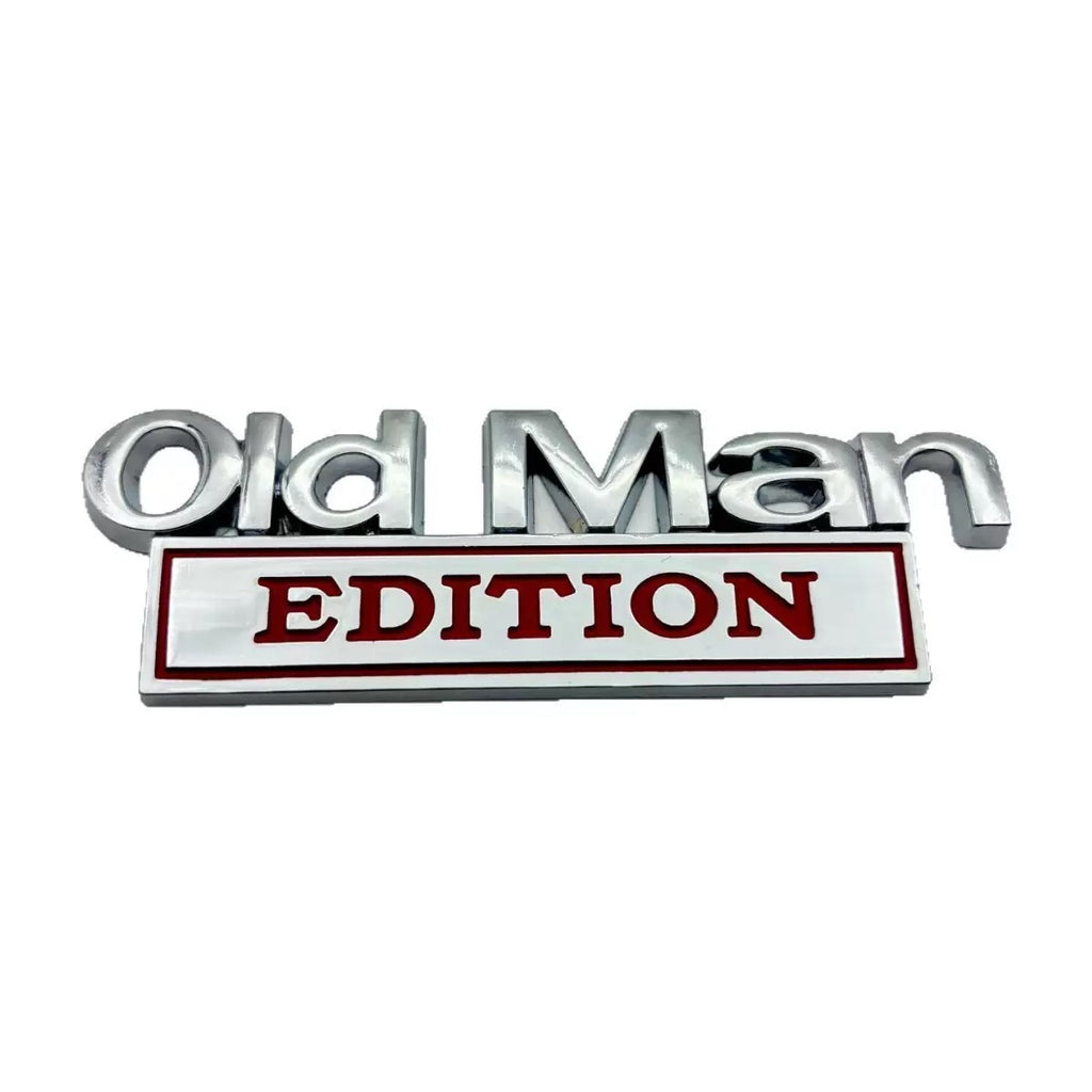 Old Man Edition Chrome Car Emblem Badge