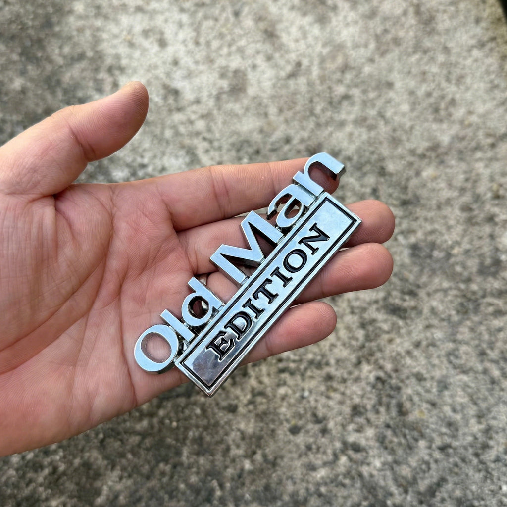 Old Man Edition Chrome Car Emblem Badge