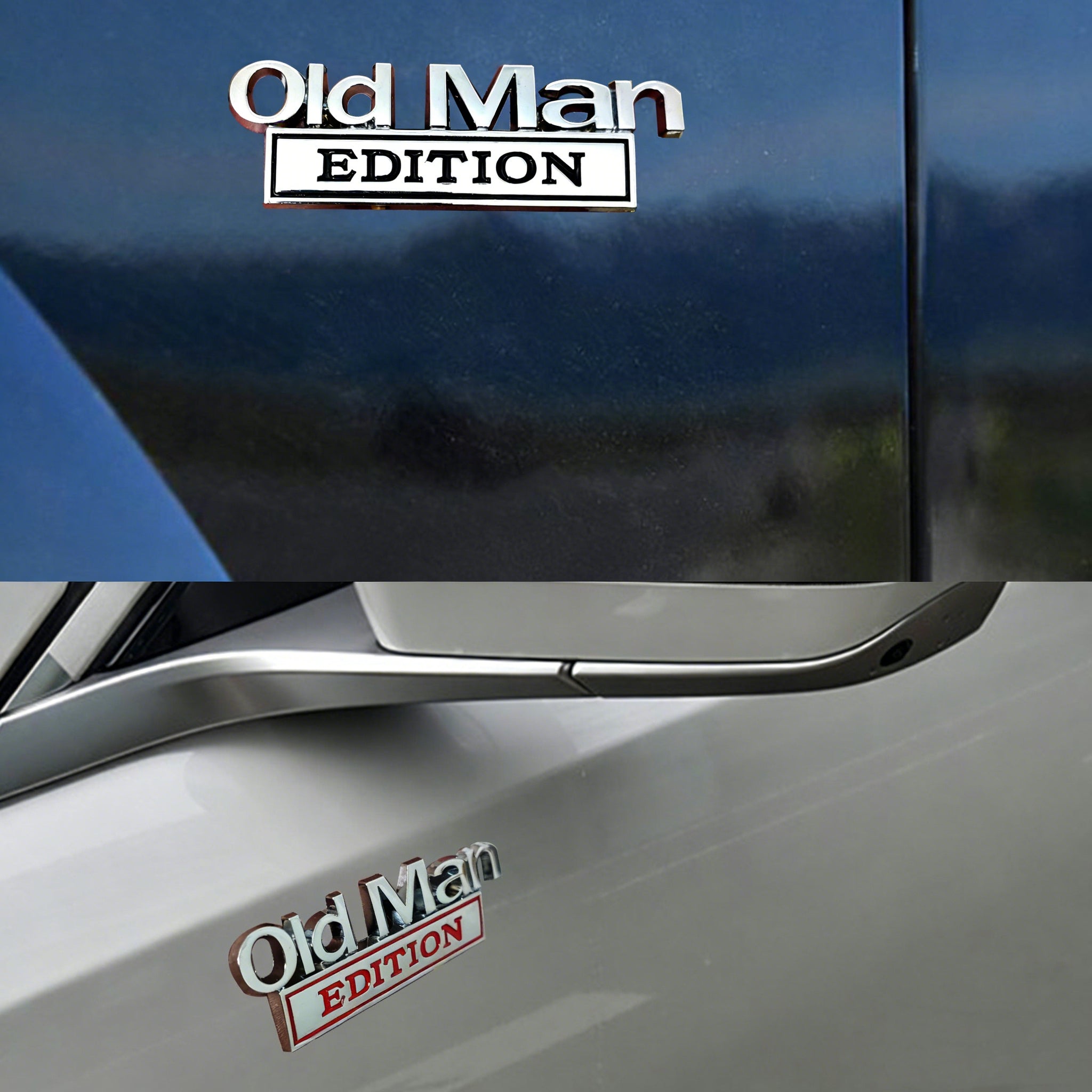 Old Man Edition Chrome Car Emblem Badge