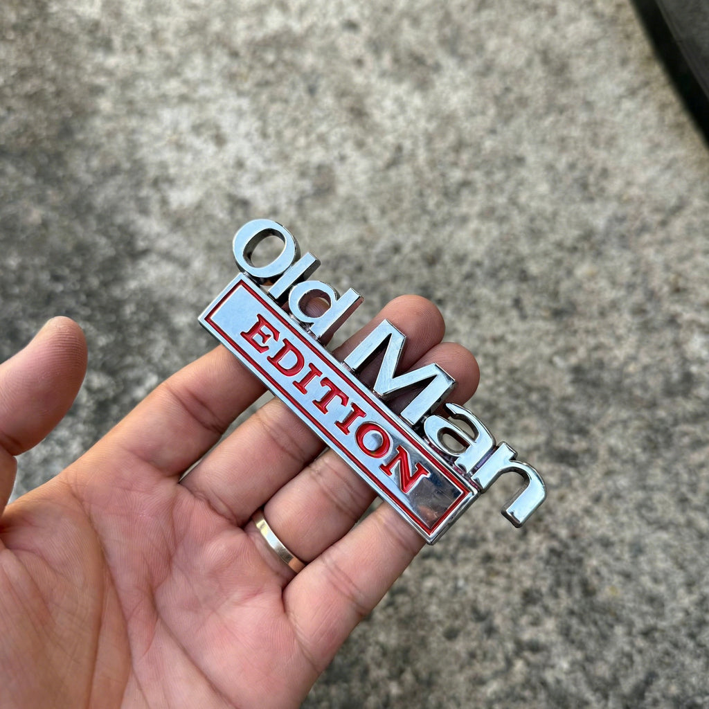 Old Man Edition Chrome Car Emblem Badge