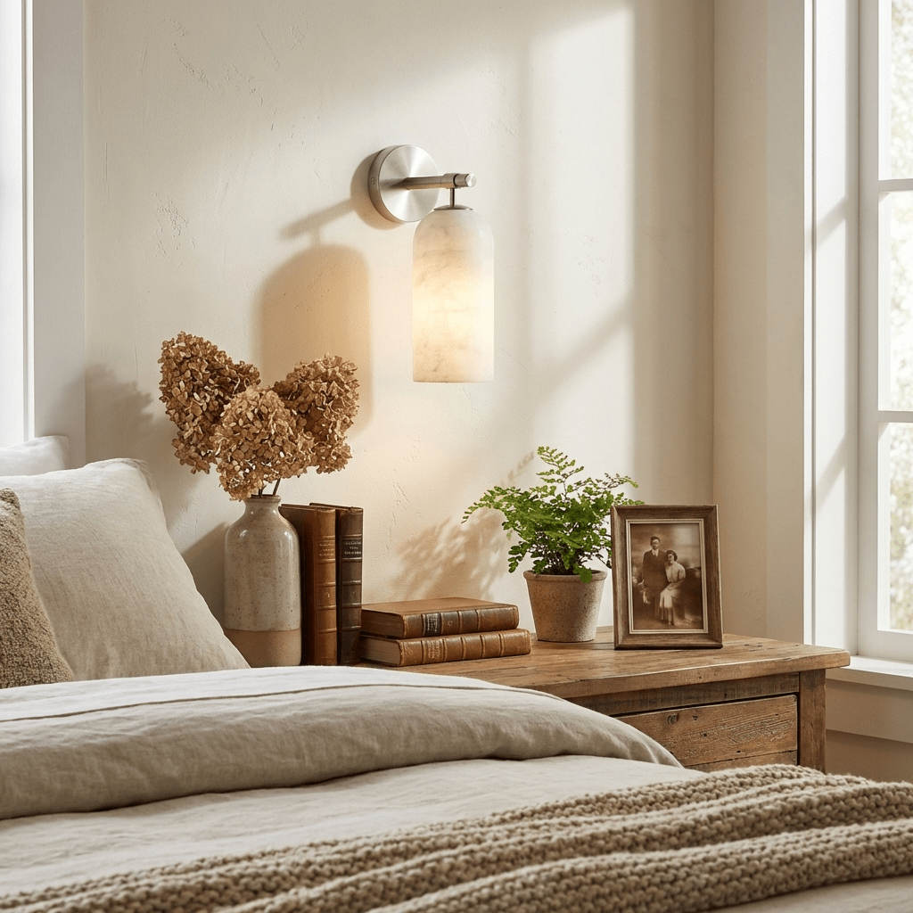Alabaster Pillar Alabaster Wall Sconce - Vakkerlight