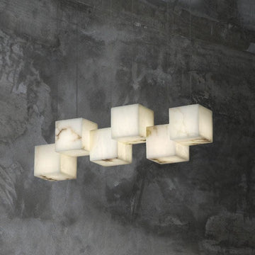 Alabaster Cubic Rectangular Chandelier-chandeliers for dining room,chandeliers for stairways,chandeliers for foyer,chandeliers for bedrooms,chandeliers for kitchen,chandeliers for living room-Jecanoli