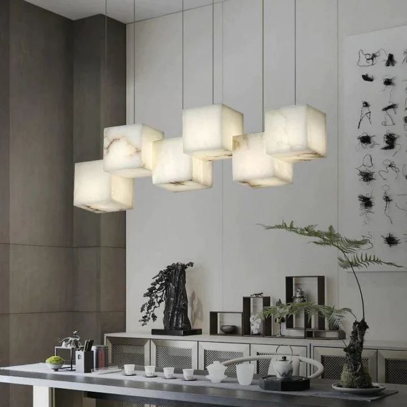 Alabaster Cubic Rectangular Chandelier-chandeliers for dining room,chandeliers for stairways,chandeliers for foyer,chandeliers for bedrooms,chandeliers for kitchen,chandeliers for living room-Jecanoli