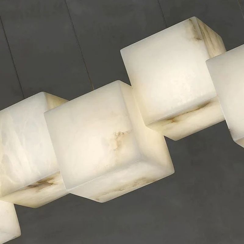 Alabaster Cubic Rectangular Chandelier-chandeliers for dining room,chandeliers for stairways,chandeliers for foyer,chandeliers for bedrooms,chandeliers for kitchen,chandeliers for living room-Jecanoli