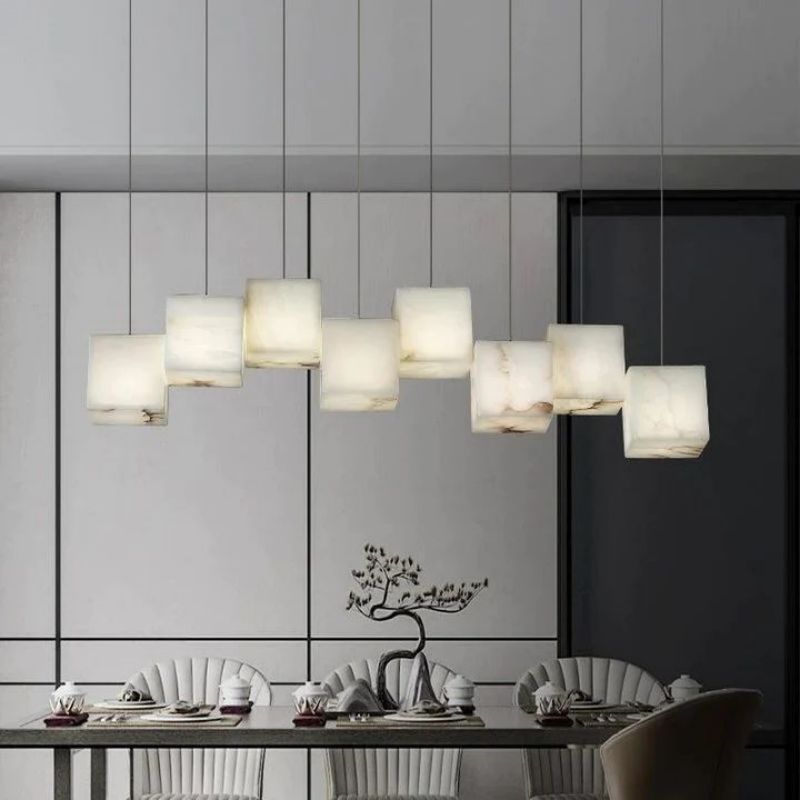 Alabaster Cubic Rectangular Chandelier-chandeliers for dining room,chandeliers for stairways,chandeliers for foyer,chandeliers for bedrooms,chandeliers for kitchen,chandeliers for living room-Jecanoli