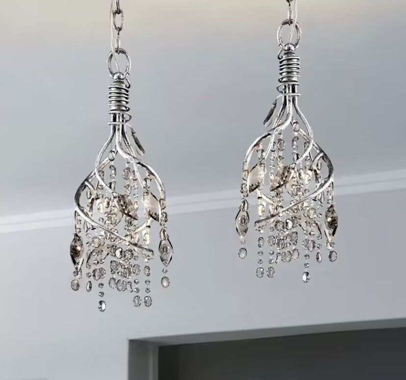 chandelier,chandeliers,branch,leaves,crystal pendant,chain,raindrop,chrome