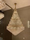 Oversized Multi-layers Honeycomb Luxury Crystal Chandelier in Gold Finish for Big Hallway/Foyer/Entryway-Jecanoli