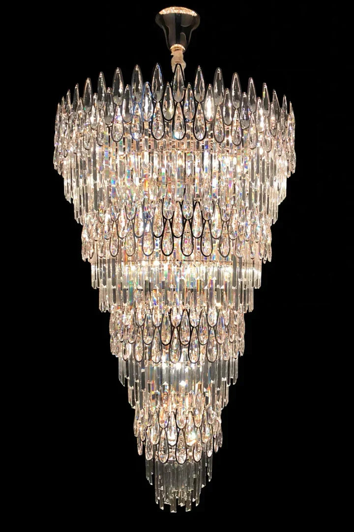 Oversized Multi-layers Luxury Creative Art Crystal Chandelier for Foyer/Staircase/Hallway