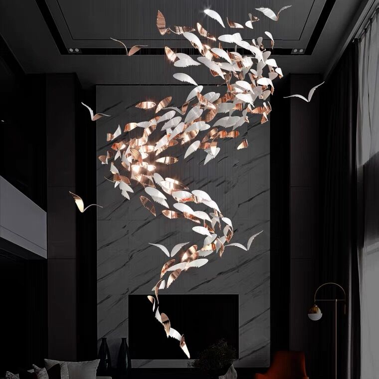Oversized Luxury Spiral Creative Art Glass Chandelier For Hotel Lobby/Restaurant