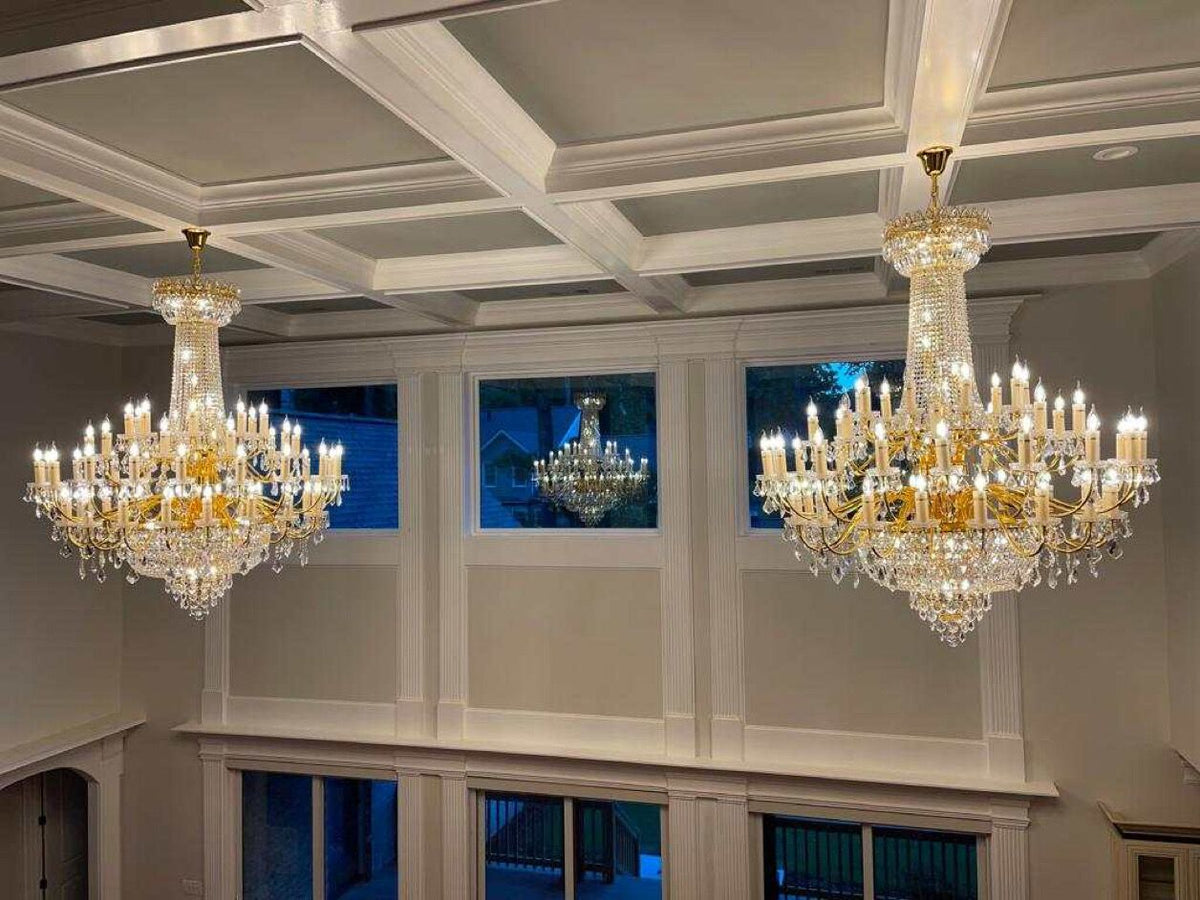 59X69 Inch Large Gold Chandelier Elegant Crystal Chandelier Foyer Lighting-大吊灯-Jecanoli