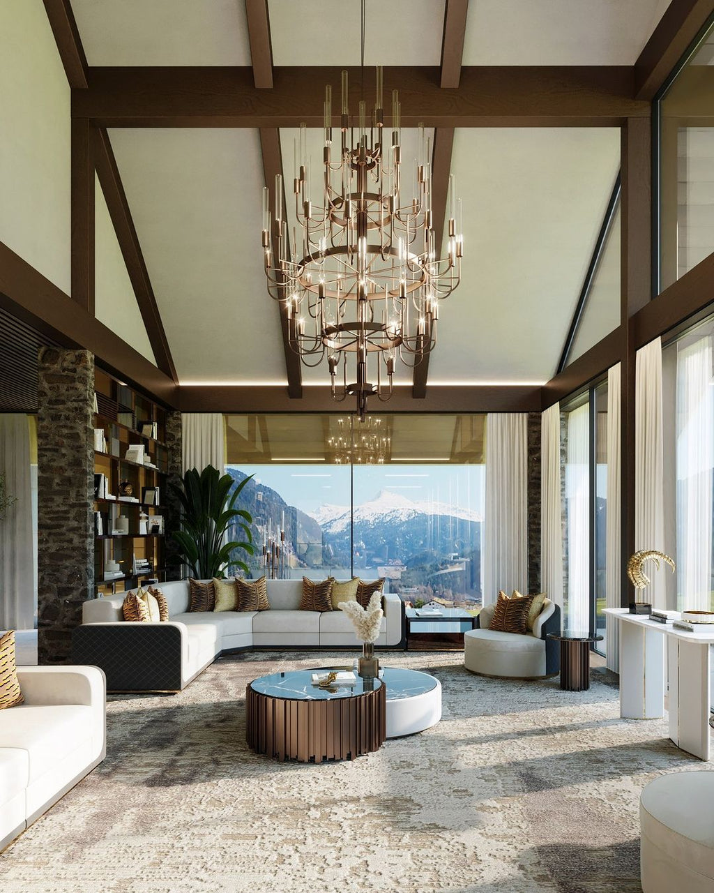 Luxury 5-Tier Crystal Rods Luxury Gala Chandelier