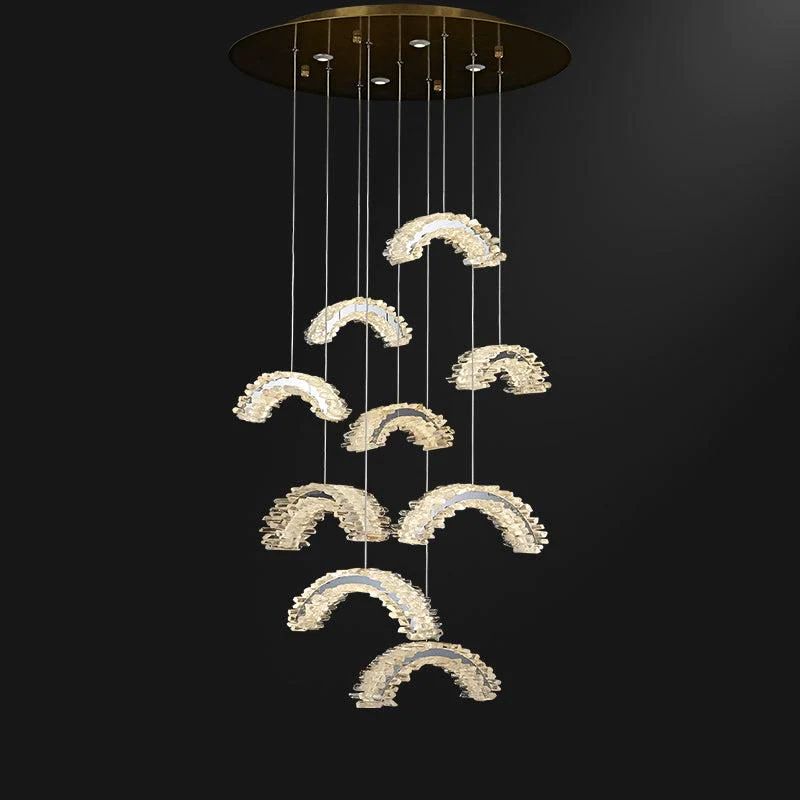 Rock Crystal Crescent Chandelier - JE