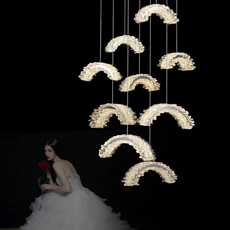 Rock Crystal Crescent Chandelier - JE