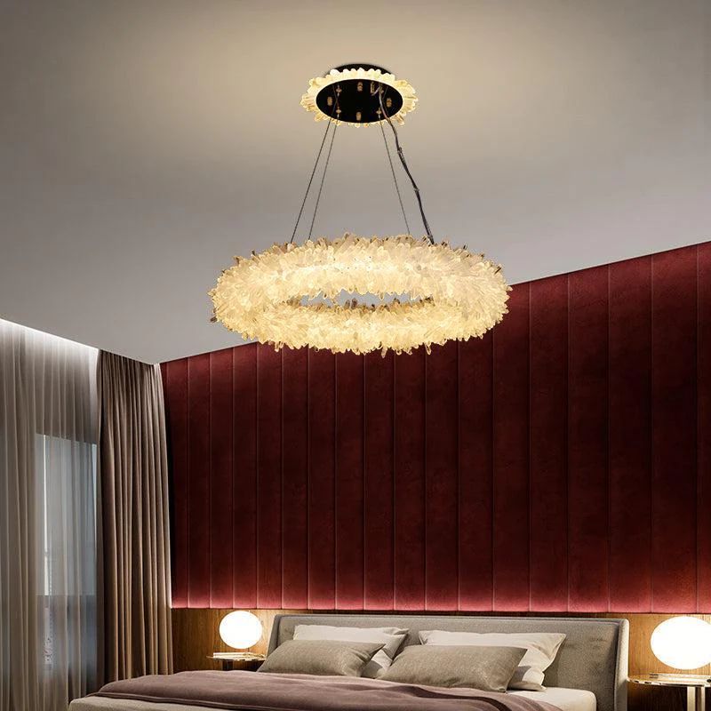 Rock Crystal Halo Modern Chandelier - JE