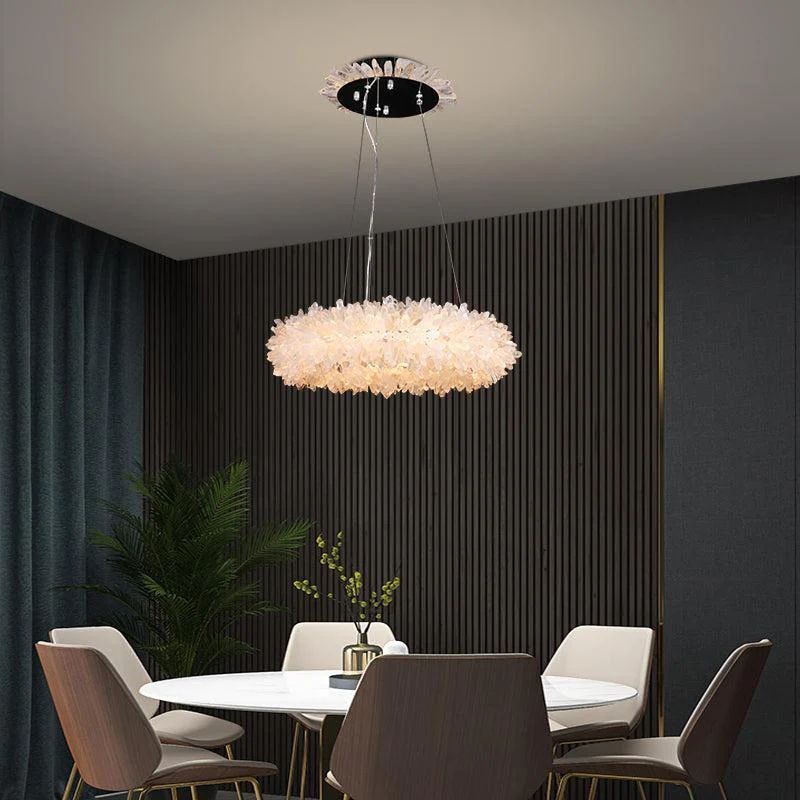Rock Crystal Halo Modern Chandelier - JE