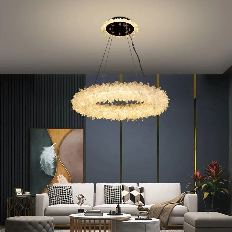 Rock Crystal Halo Modern Chandelier - JE