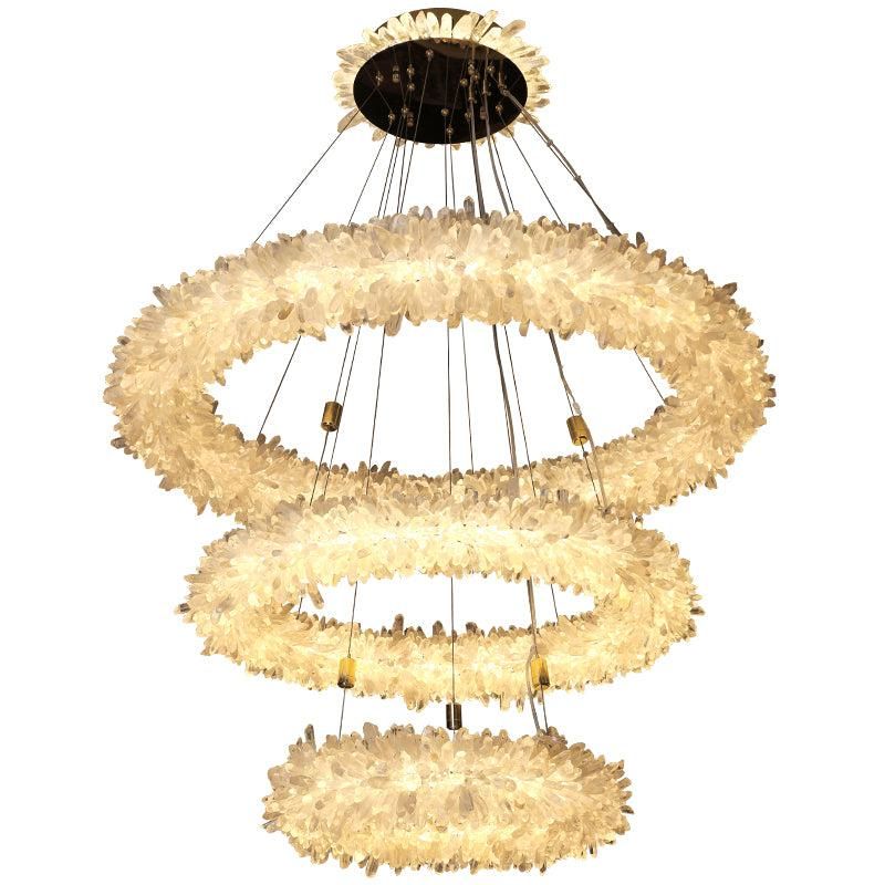 Rock Crystal Halo Modern Chandelier - JE