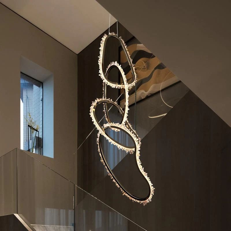 Rock Crystal Irregular Round Chandelier - JE