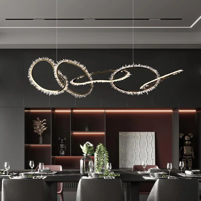 Rock Crystal Irregular Round Chandelier - JE