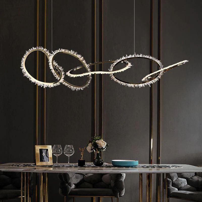 Rock Crystal Irregular Round Chandelier - JE