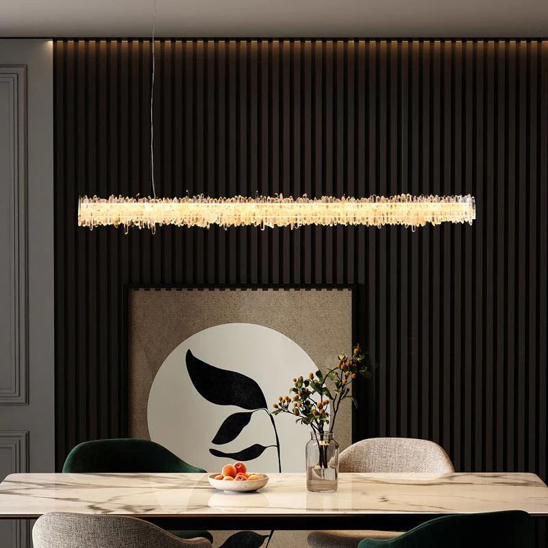 Rock Crystal Linear Chandelier - JE
