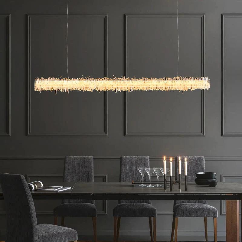 Rock Crystal Linear Chandelier - JE