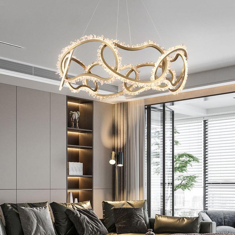 Rock Crystal Multi Ring Chandelier - JE