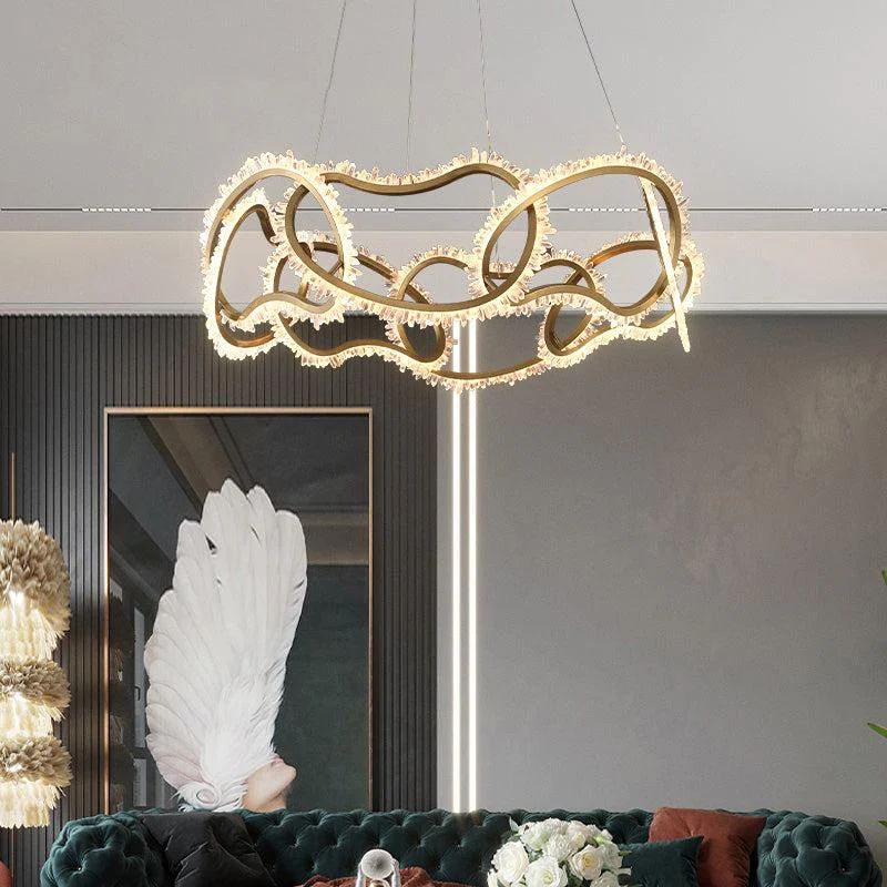 Rock Crystal Multi Ring Chandelier - JE