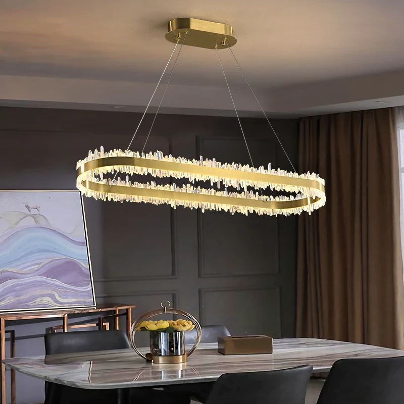 Rock Crystal Oval Chandelier - JE