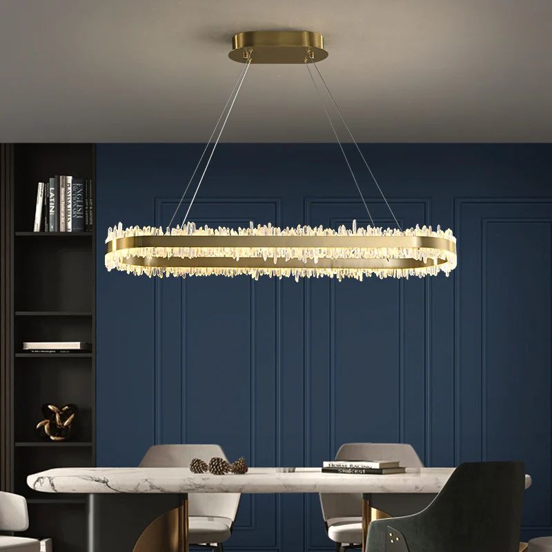 Rock Crystal Oval Chandelier - JE