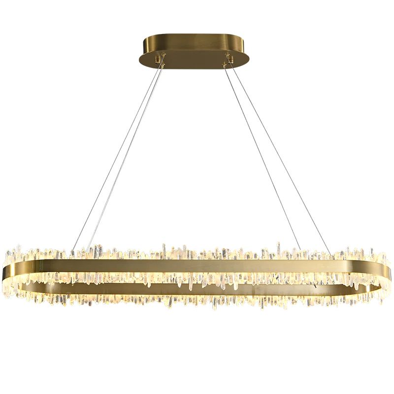 Rock Crystal Oval Chandelier - JE