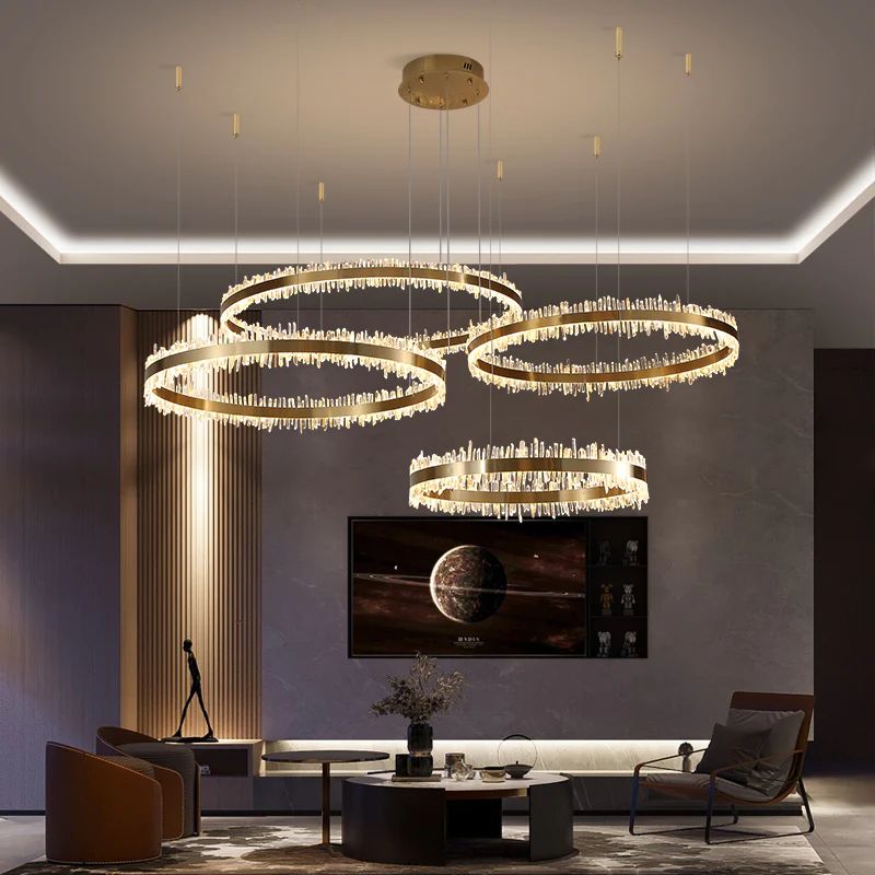 Rock Crystal Rings Luxury Chandelier - JE
