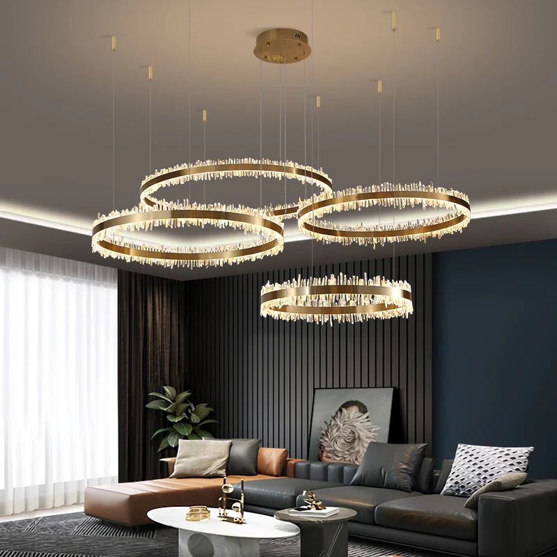 Rock Crystal Rings Luxury Chandelier - JE