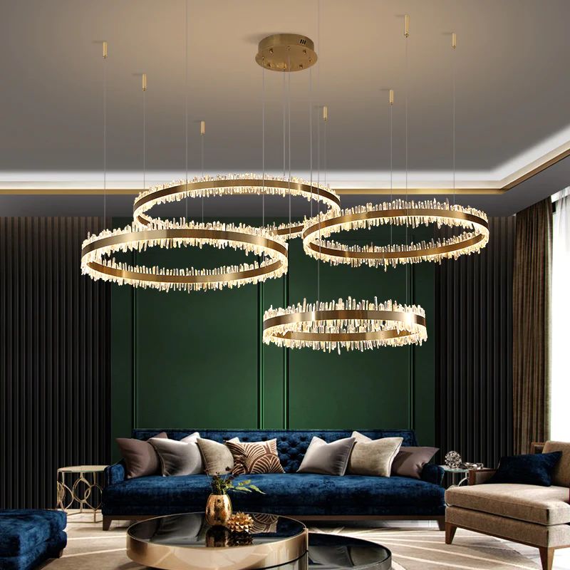 Rock Crystal Rings Luxury Chandelier - JE