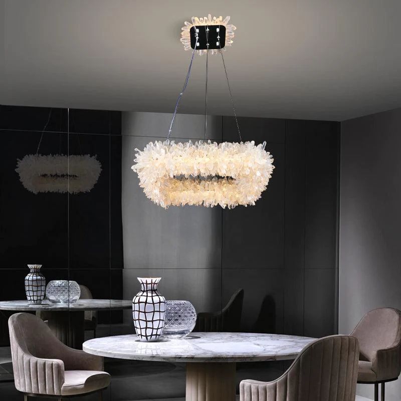 Rock Crystal Square Modern Chandelier - JE