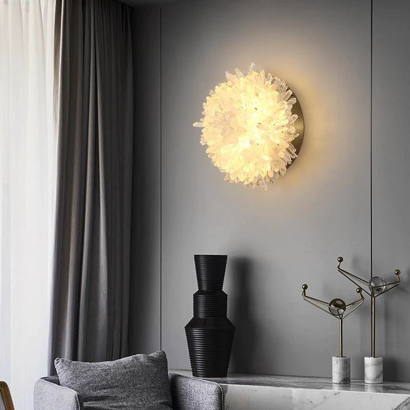 Rock Crystal Sunflower Wall Sconce - JE