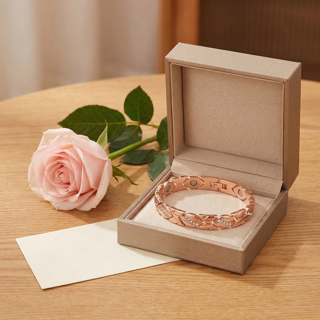 Rose Gold Magnetic Crystal Bracelet for Women