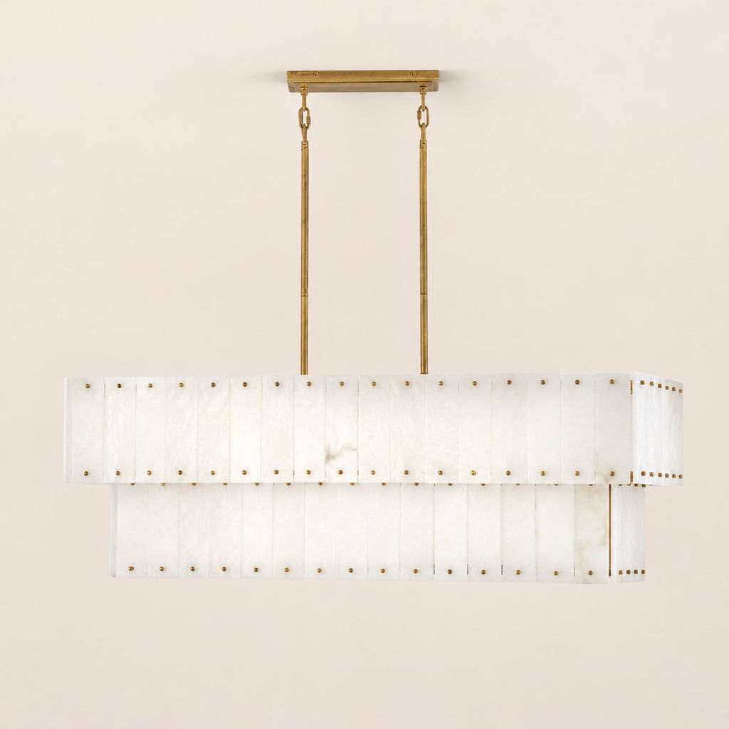 Simona Alabaster Linear 2-Tier Chandelier
