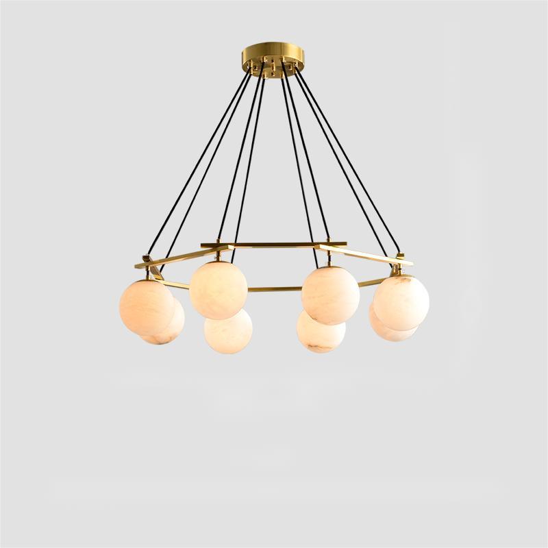 Alabaster Modern Round Ball Chandelier-chandeliers for dining room,chandeliers for stairways,chandeliers for foyer,chandeliers for bedrooms,chandeliers for kitchen,chandeliers for living room-Jecanoli
