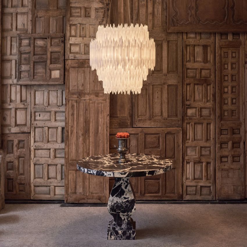 Selenite Round Chandelier-Chandelier-Jecanoli