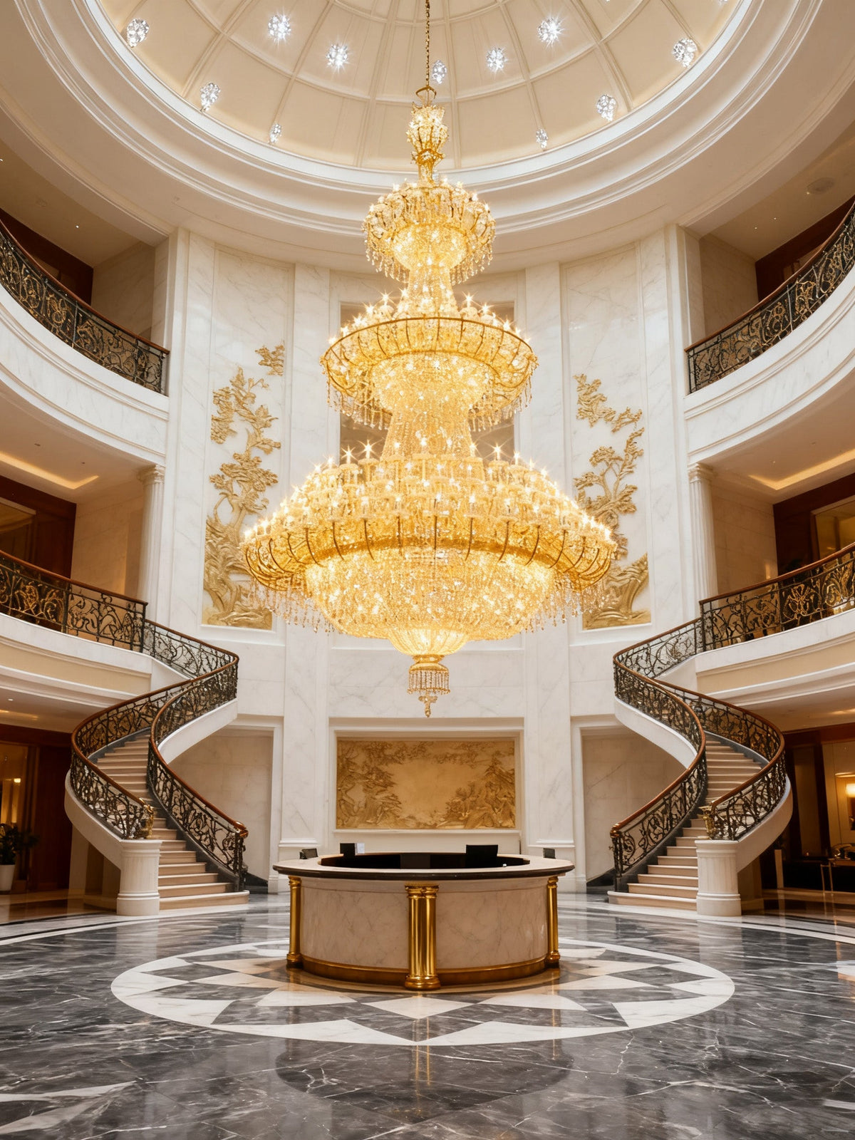 Extra Large Crystal Chandelier Lighting for Hotel Hall 138"W 236"H-大吊灯-Jecanoli