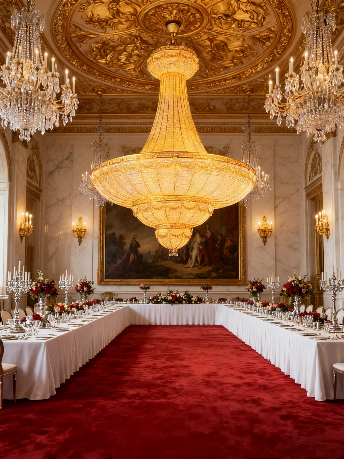 51X65 Inch Large Gold Empire Style Crystal Chandelier for High Ceilings-大吊灯-Jecanoli