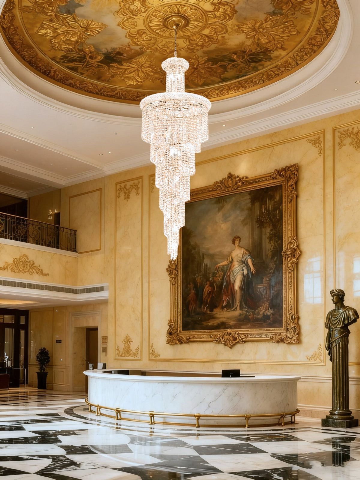 Crystal Stairwell Chandelier 30'' W 72'' H-大吊灯-Jecanoli