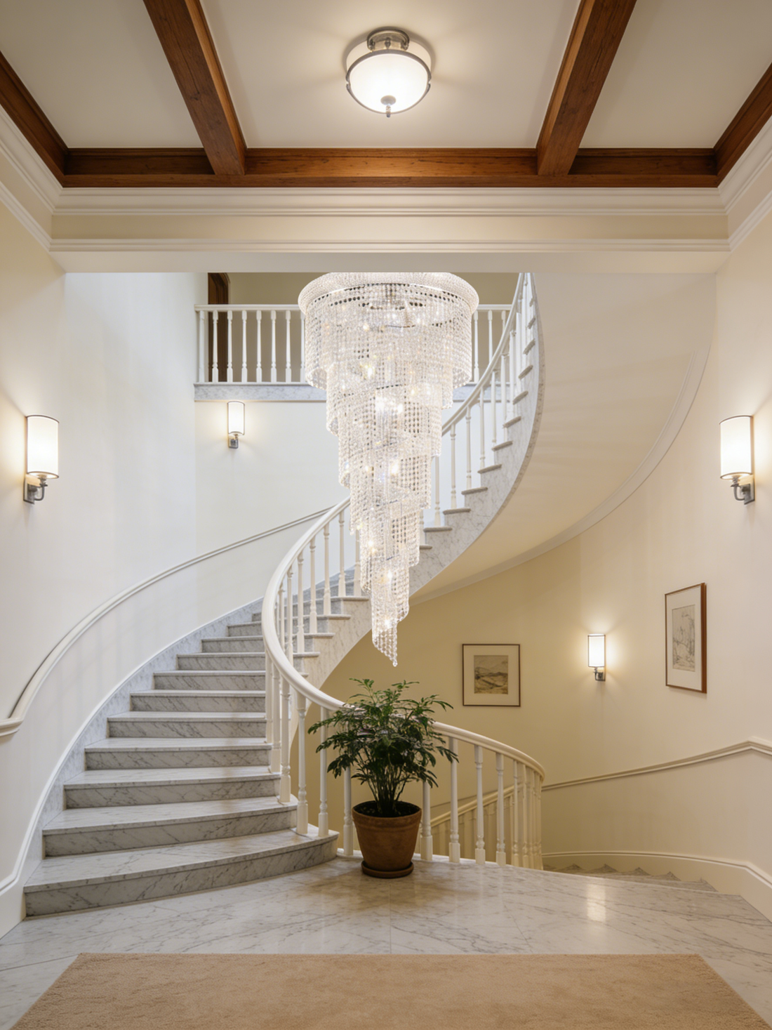Crystal Stairwell Chandelier 30'' W 72'' H-大吊灯-Jecanoli